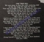 u2 One Tree Hill&nbsp;Lyrics